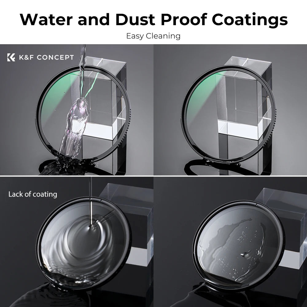 K&F CONCEPT MC UV Protection Lens Filter (Nano-X Series) 8K HD Multi Coated Ultra Slim UV Filter 37mm-127mm with Cleaning Cloth
