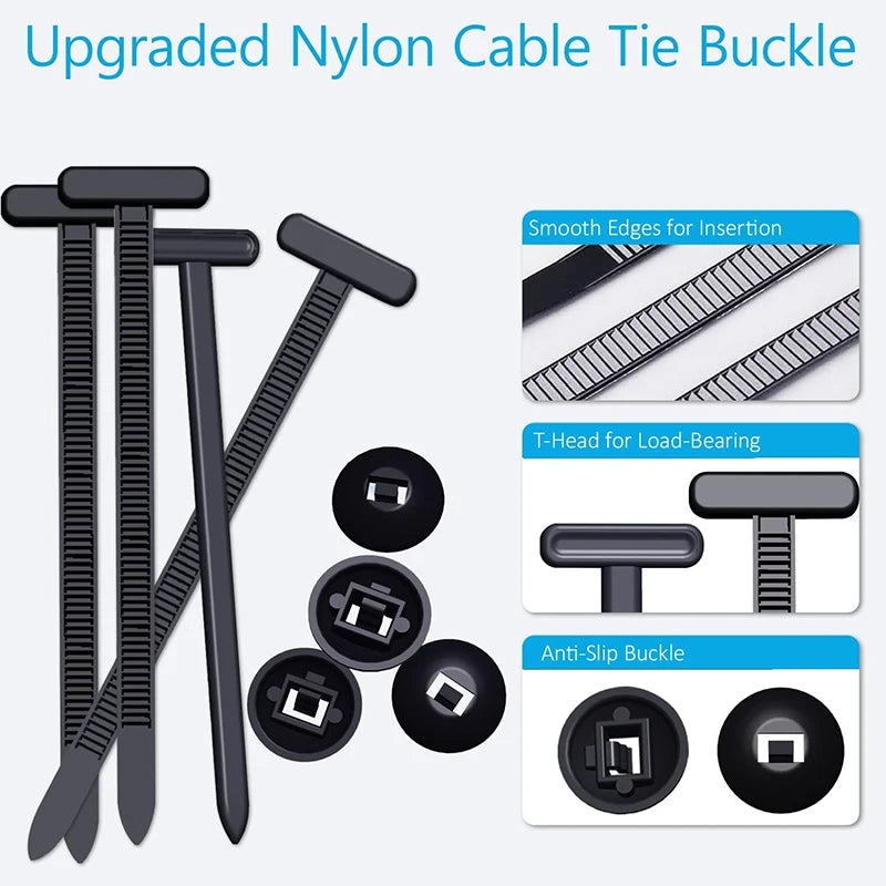 Universal Self-locking Nylon Cable Tie Buckle Auto Fastener Screw Replacement Car Daily Repair Fastening Strap Management Tools