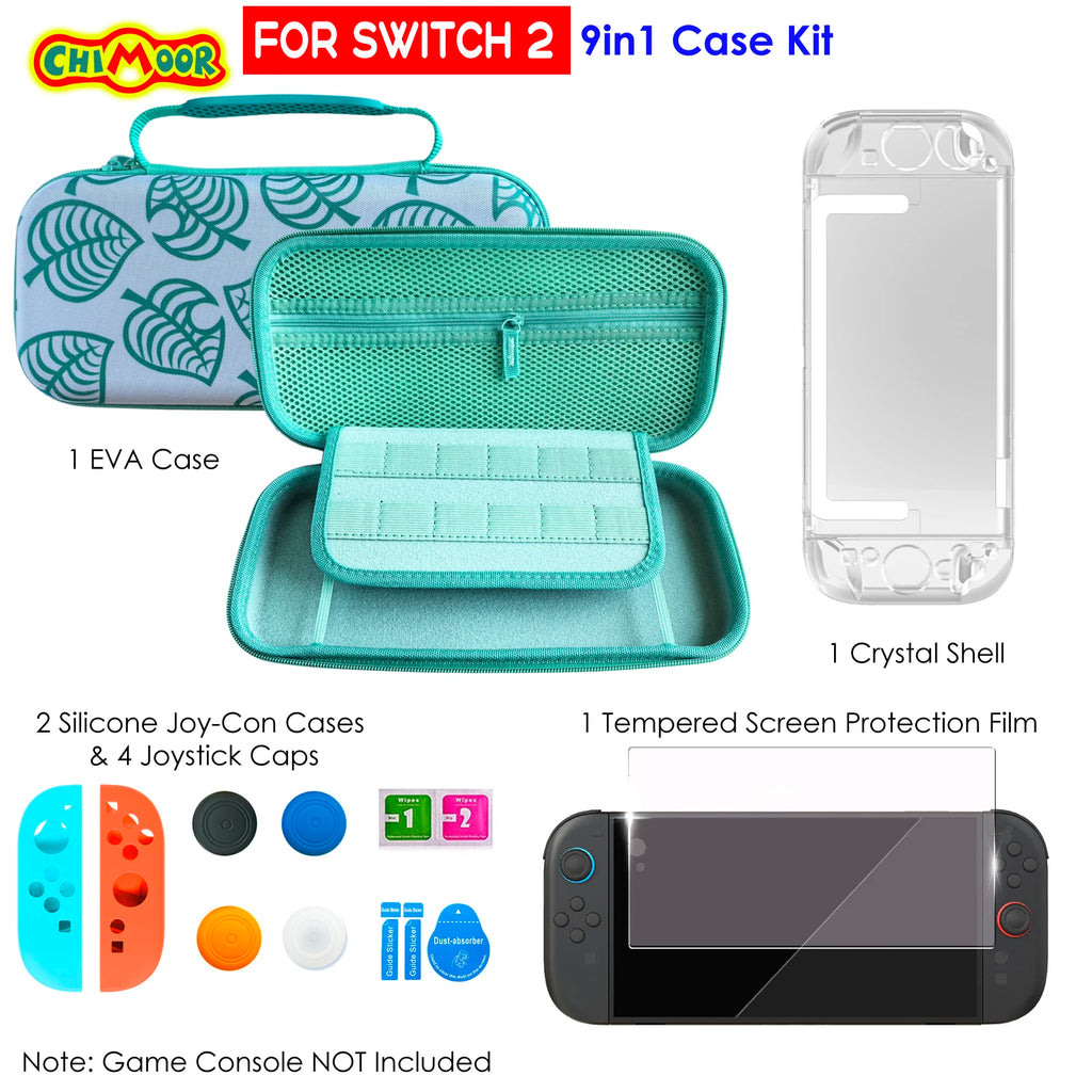 Carrying Case Kit For Switch 2, Protective Portable Hard Shell Storage Bag for NS2 Animal Crossing Console, Ravel Case for NS 2