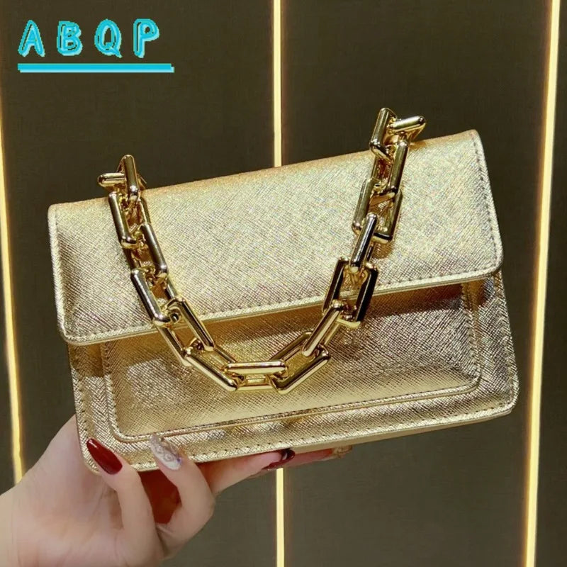 New Evening Women's Bags Luxury Brand Shiny Leather Dinner Party Women's Handbags Fashionable Women's Shoulder Crossbody Bags