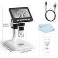 Digital Microscope with 4.3inch IPS Screen 1600X Coin Microscope 2MP USB Professional Electron Microscopios for Watch PCB Repair