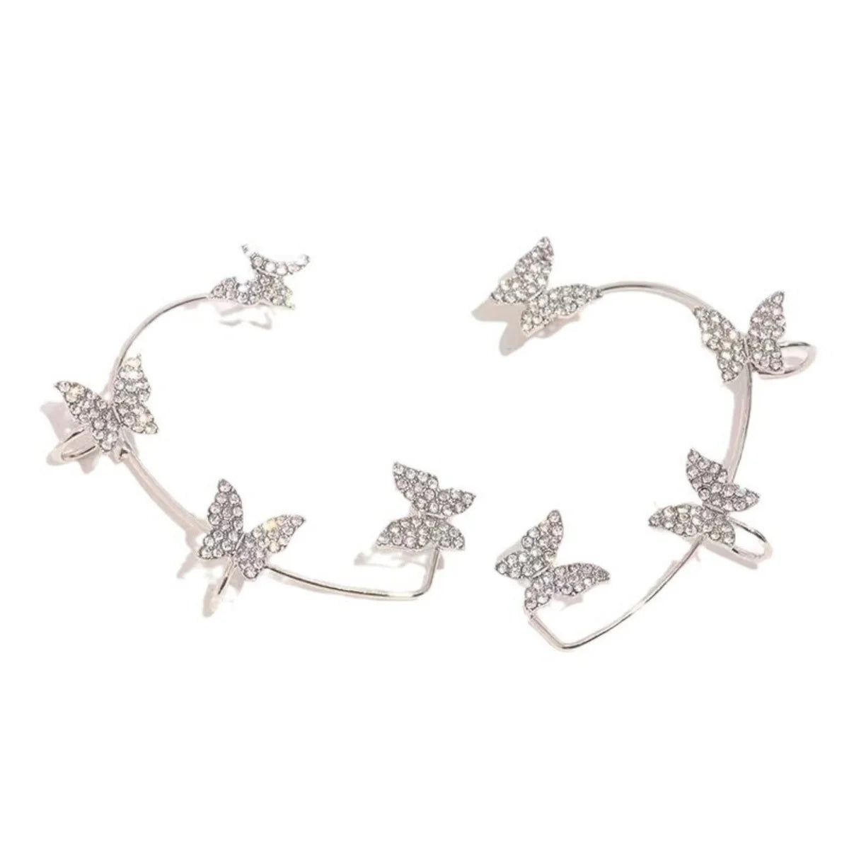 Korean Style Butterfly Ear Clips Without Piercing For Women Sparkling Zircon Ear Cuff Clip Earrings Wedding Party Jewelry Gifts