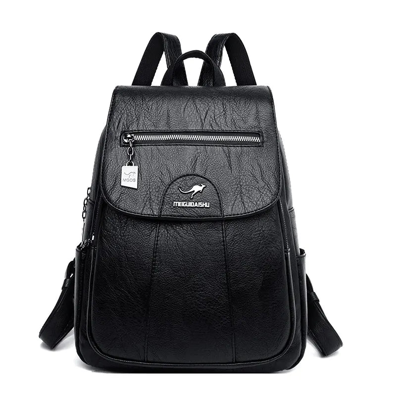 2024 New Women Leather Backpacks High Quality Female Vintage Backpack For Girls School Bag Travel Bagpack Ladies Back Pack