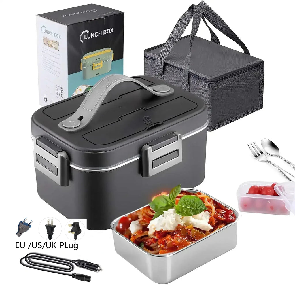 HOMEFISH 1.8L Electric Lunch Box 75W Speed Heating Car Or AC Heating Travel Office Home Use Gift Knife And Insulated Handbag