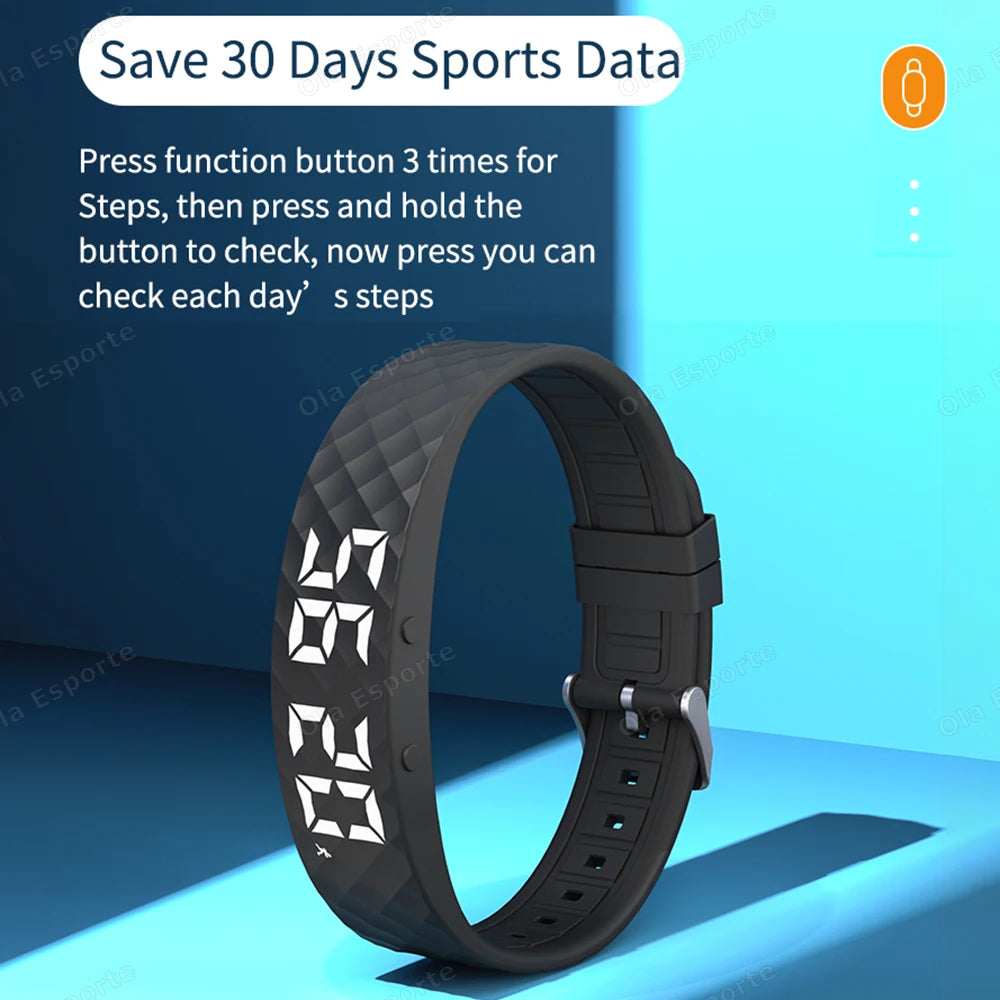 2026 New LED Digital Smart Bracelet Monitor Vibration Alarm Wristband Smart Bracelet Waterproof Smartband for Student Smart Band