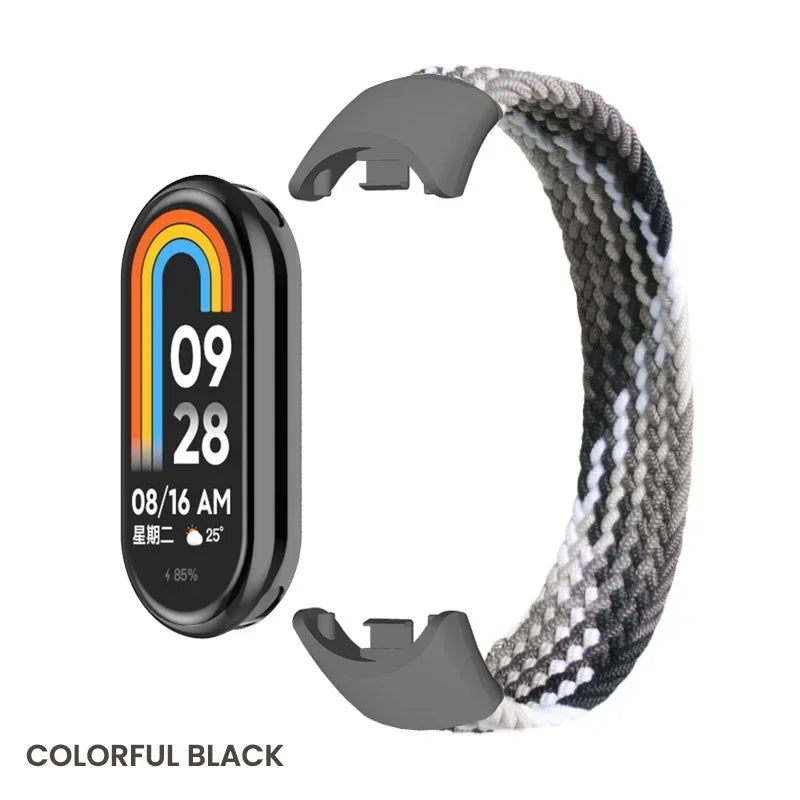 Braided Solo Loop for Xiaomi Mi Band 8 Strap Replacement accessories Elastic Nylon Watchbands correa bracelet for Miband 8 NFC