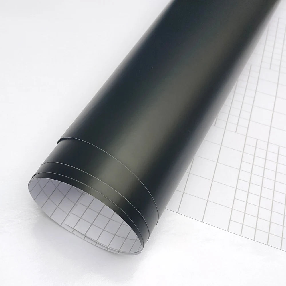 Premium Black Matte Vinyl Car Wrap Film Foil Sticker Sheet Vehicle Decal Window Trim Console Computer Air Bubble Free