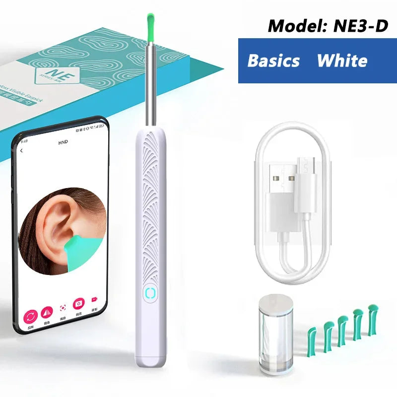 Ear Cleaner with Camera Wireless Ear Sticks Otoscope USB C Charging Endoscope Wax Removal Tool Earpick MIni Camera