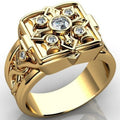 Unique Cross Open Cap Cuffic Locklet Small Secret Pattern Copper Rings For Men Engagement Wedding Party Male Ring Jewelry