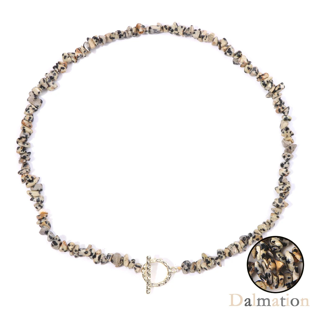 Healing Bohemian Gem Gravel Natural Semi-precious Stone Necklace Women's Fashion Necklace Jewelry Collares Para Mujer Female