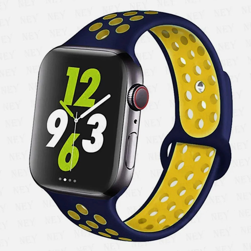 Sport Strap For Apple Watch Band 45mm 49mm 44mm 40mm 41mm 42mm Silicone bracelet correa iWatch Ultra 2 Series 9 8 SE 7 6 5 4 3