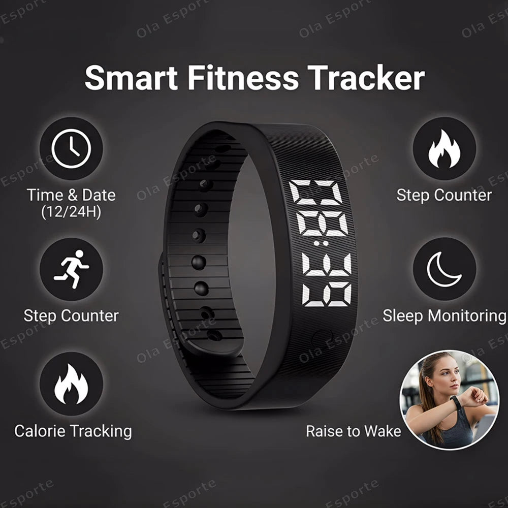 Vibrating Alarm Clock Watch Heavy Sleepers Silent Wake-Up Smart Bracelet Men Women Adjustable Wearable Vibration Wrist Band HW12