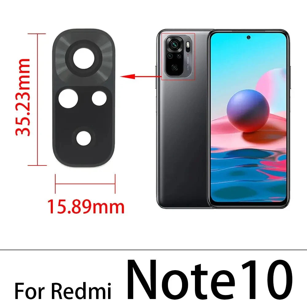 2PCS，NEW Back Rear Camera Glass Lens with Sticker Replacement Repair For Xiaomi Redmi Note 11T 11 10T 5G 10S 10 Pro Plus 5G