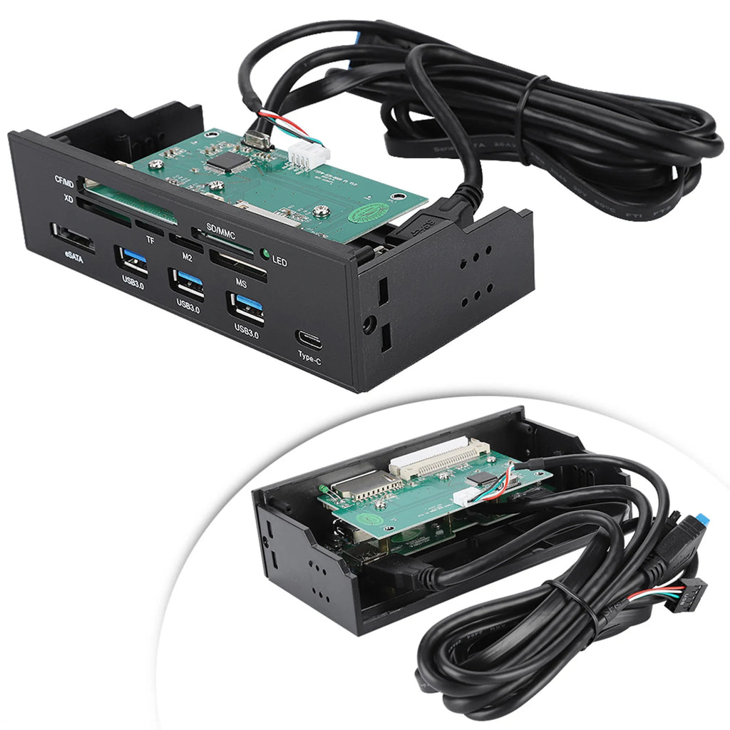 5.25inches Multifunction Internal Card Reader Dashboard PC Front Panel Card Reader Accessory Internal Card Reader PC Front Panel