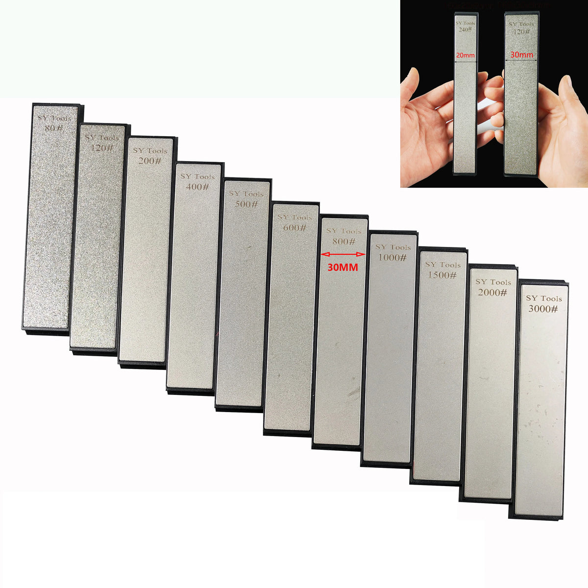 Widened Diamond Sharpening Stone Compatible with Fixed-Angle Sharpener for Kitchen Knives and Outdoor Tools, Portable Sharpening