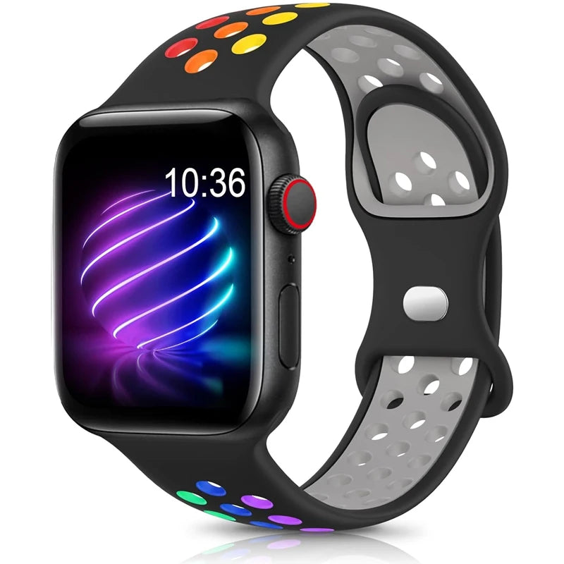 Strap For Apple Watch Band 46mm 44mm 49mm 45mm 40mm 41mm 38 42mm correa Breathable bracelet iwatch series 10 8 SE 7 6 5 9 Ultra