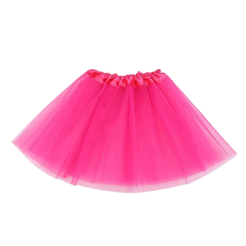 Girl Elastic Ballet Dancewear Tutus Mini Skirt For Birthday Party Dance 3 Layer Tulle Tutu Skirt for Kids Princess 2-8Y Girls