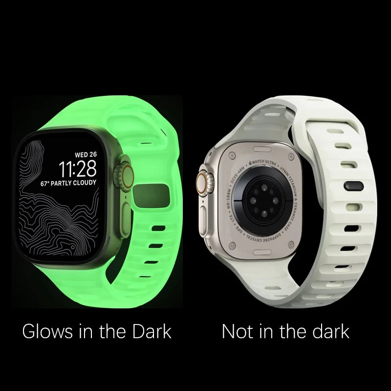 Sport Band For Apple Watch Ultra 9 8 7 6 SE 5 Soft Silicone Lightweight Bracelet Strap For iWatch 38MM 40MM 42MM 44MM 45MM 49MM