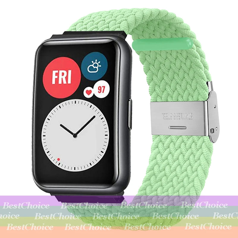Nylon Braided Watch Strap for Huawei Watch Fit 3 Elastic Loop for Huawei Watch Fit 2 1Adjustable Band Bracelet Metal Connector