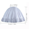 Women Girls Lolita Crinoline Petticoat Cotton Ball Gown Petticoat Short 2 Hoops Underskirt for Cosplay Big Hem Dress White