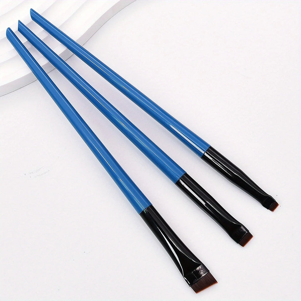 3pcs Makeup Brush Set, Blade Eyeliner Brush Fine Oblique Head Eyebrow Brush Outline Eyeliner Ultra-Thin Eye Shadow Brush Makeup