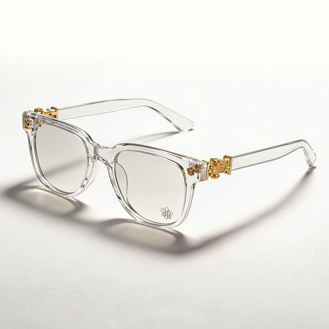 Unisex Square Anti Blue Light Glasses UV400 Gold Cross Hinge Black Clear Frame Computer Anti-Fatigue Eyeglasses