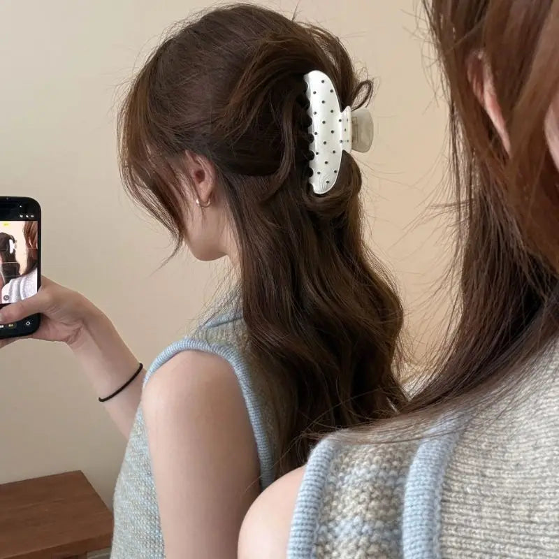 New Polka Dot Hair Grip Clips Exquisite Daily Styling Firm Hold for Various Hairstyles All Seasons Playful Hair Accessory
