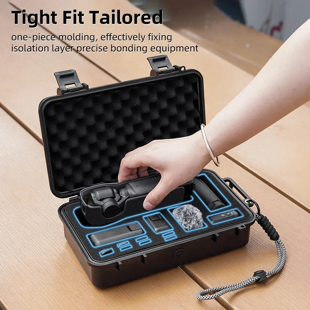 ForDJI Pocket 4 Waterproof Hard Case for DJI Osmo Pocket 3 Camera Accessories Travel Box Portable Carrying Case Black Suitcase