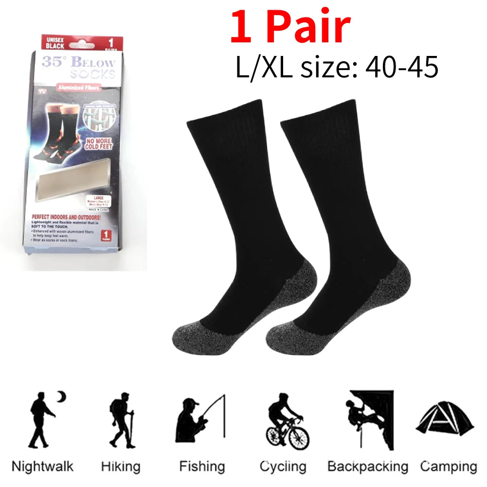 1Pair Winter Self-Heating Socks Thermal Heated Socks Soft Elastic Thicken Anti-Slip Socks For Women Men Outdoor Ski Tube Socks