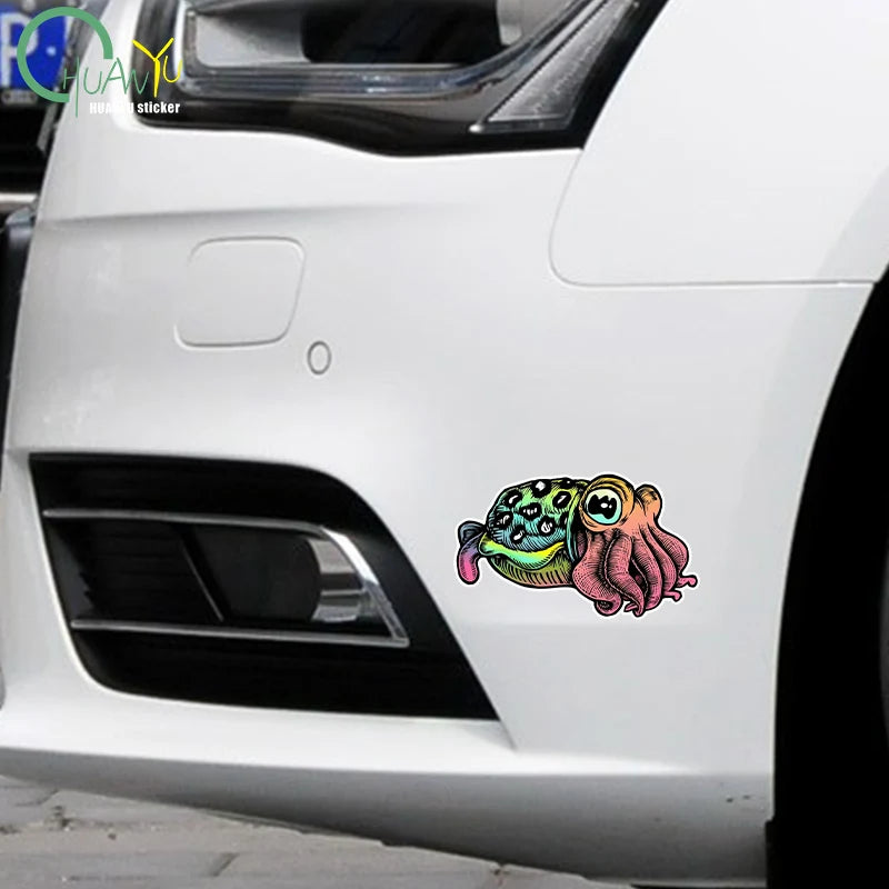 Self-Adhesive Decal CUTTLEFISH Car Sticker Waterproof Auto Decors on Bumper Rear Window Laptop