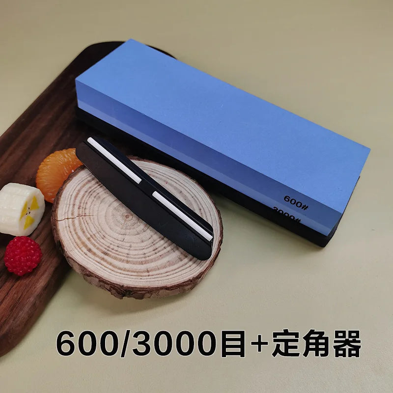 Professional Knife Sharpening Stone Kit 400/1000 3000/8000 Grit Non-slip Bamboo Base Double-side Knife Whetstone Angle Guide