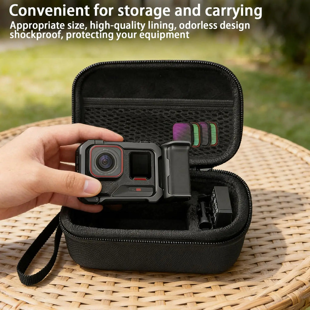 Case for Insta360 Ace Pro/Ace Pro 2, Waterproof & Shockproof,Dedicated Battery Compartment &Durable Black Protective Storage Box