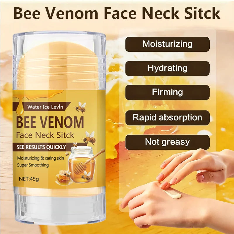 Bee Venom Face & Neck Firming Stick with Collagen & Vitamin C - Intense Moisturizing & Smoothing Anti-Aging Treatment