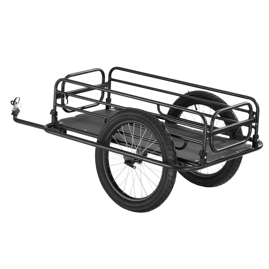 SucceBuy 275 lbs Bike Cargo Trailer Bicycle Wagon Cart Foldable Compact Storage with Universal Hitch 20" Wheels fits Most Bike