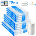 10pcs Vacuum Compression Bags with Rechargeable Wireless Pump, Vacuum Storage Bags Space Saver