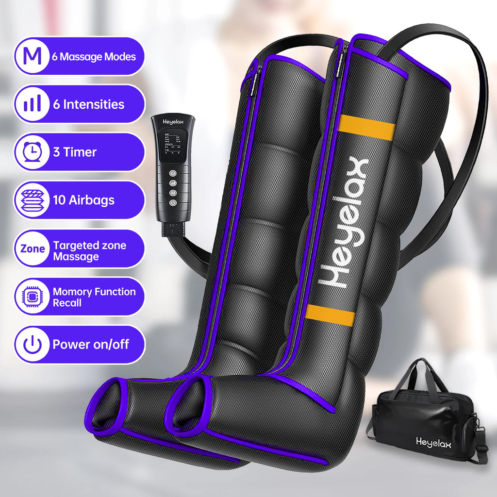 Leg Compression Massager for Circulation and Pain Relief,Air Compression Boots for Fast Recovery, 6 Mode,6 Intensity,Full Leg Massager for Muscle Relaxation- for Athletes, Gym