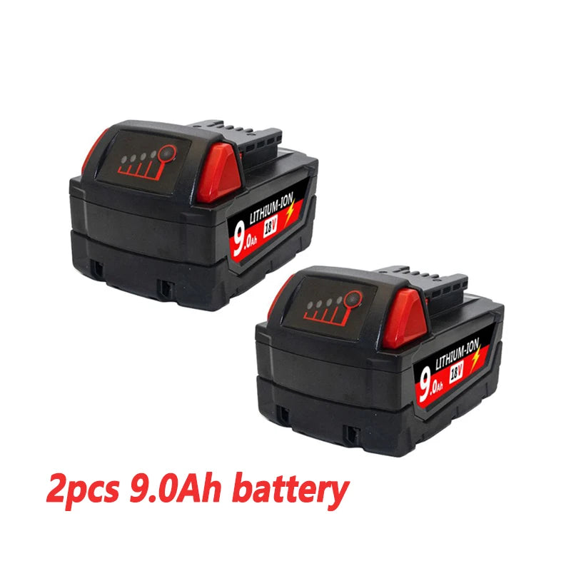 For Milwaukee M18 Power Tool Battery, Charger, BR, XC, 18V 6.0Ah M18B5, 48-11-1860, Milwaukee 18V Battery Built-in 18650 Battery
