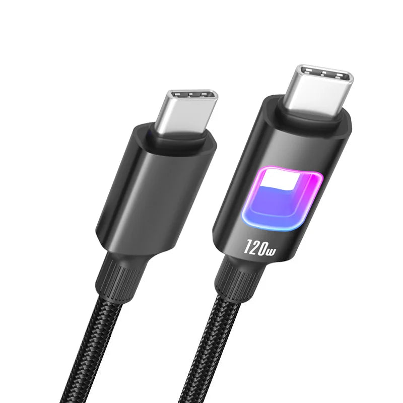 NNBILI Dual Type C 120W USB A to Type C Fast Charging Data Cord Type-C Quick Charging for Huawei MacBook iPad iPhone 18 17 Honor