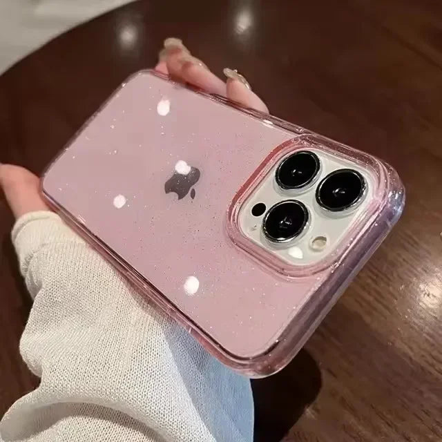 Luxury Transparent Glittering Starry Sky Pattern Phone Case For iPhone 18 17 16 Pro Max 15 14 13 12 11 XR XS 7 8 Plus Air Cover