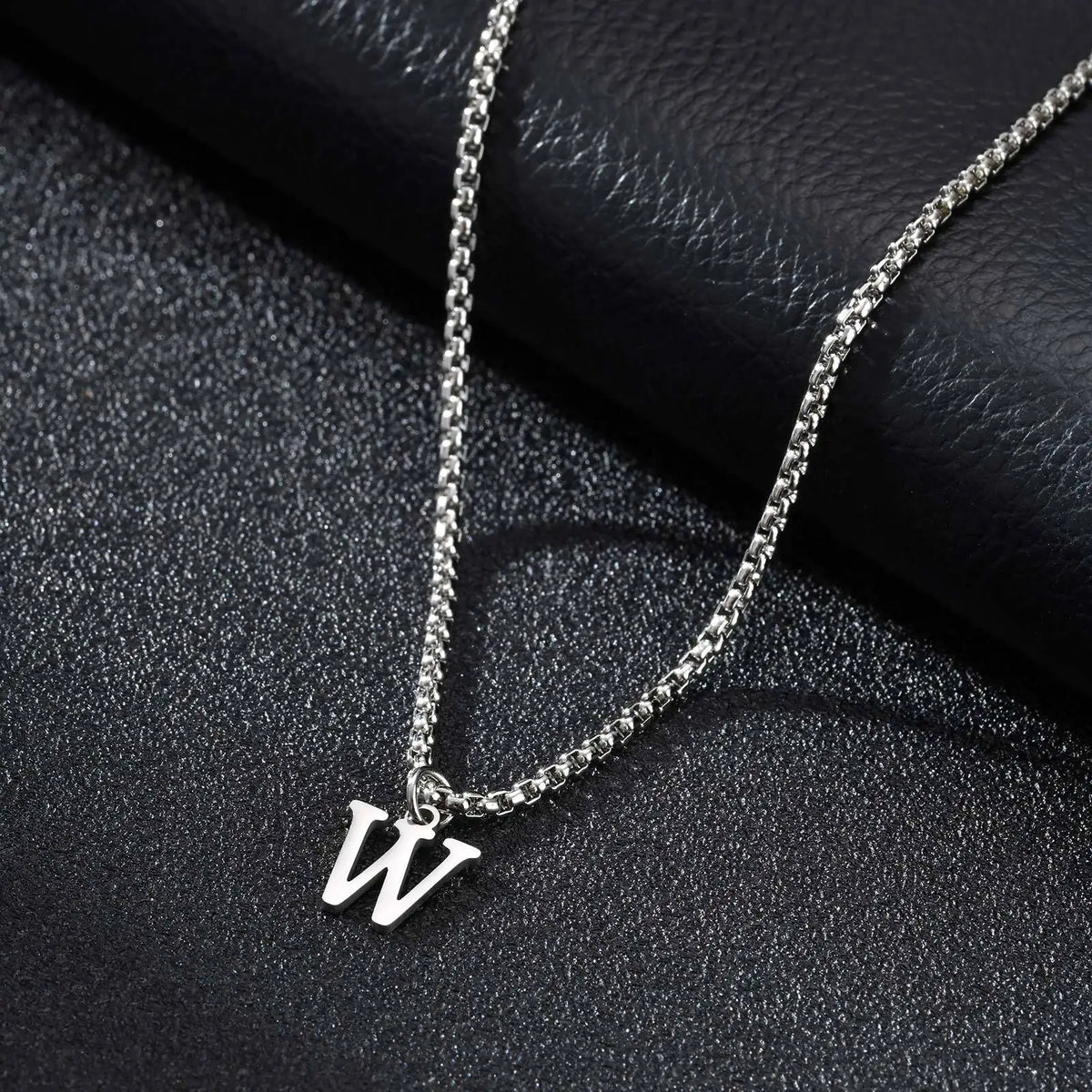 Vnox Simple A-Z Letter Necklace for Men, Waterproof Stainless Steel 26 Letters Pendant Necklace，Men’s Minimal Initial Necklace