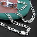 1 Pcs 925 Silver 16-30 Inch Length 4MM Width Figaro Chain Necklace for Men Women Fashion Jewelry Gifts