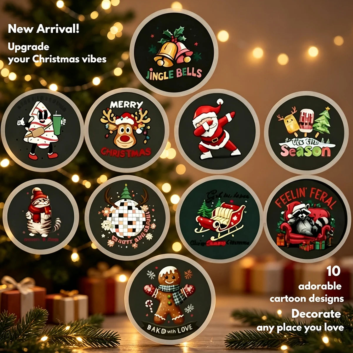 USB Powered Christmas Projector Lights with Santa Claus/Gingerbread Man/elk Patterns Spotlight Indoor Party Navidad Xmas Decor