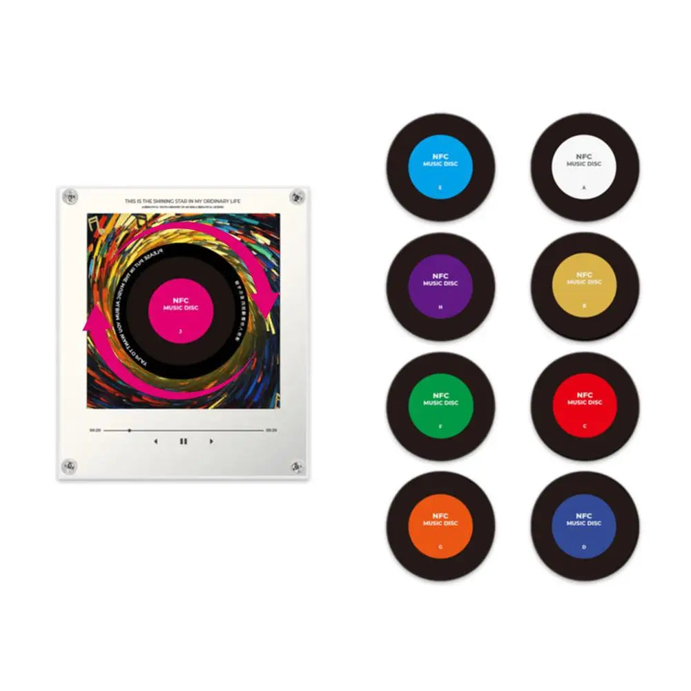NFC Magnetic Patch Acrylic Song Player With Built-in Speaker - Customizable Artwork, No Phone Needed, Auto-Play