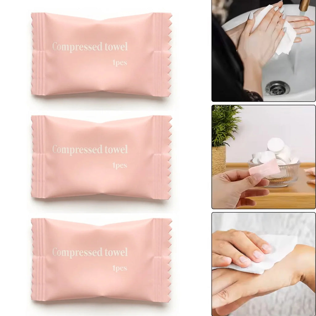 50PCS Dispossible Compressed Towels In Compressed Bag Suitable For Travel Camping Towel Disposable Face Pack