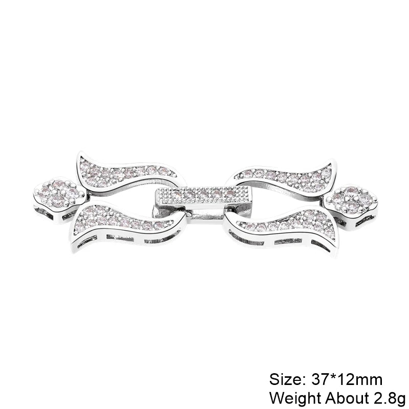 Juya 18K Gold Plated Decorative Fasteners Connector Locks Pearls Clasps Accessories For DIY Needlework Beads Jewelry Making