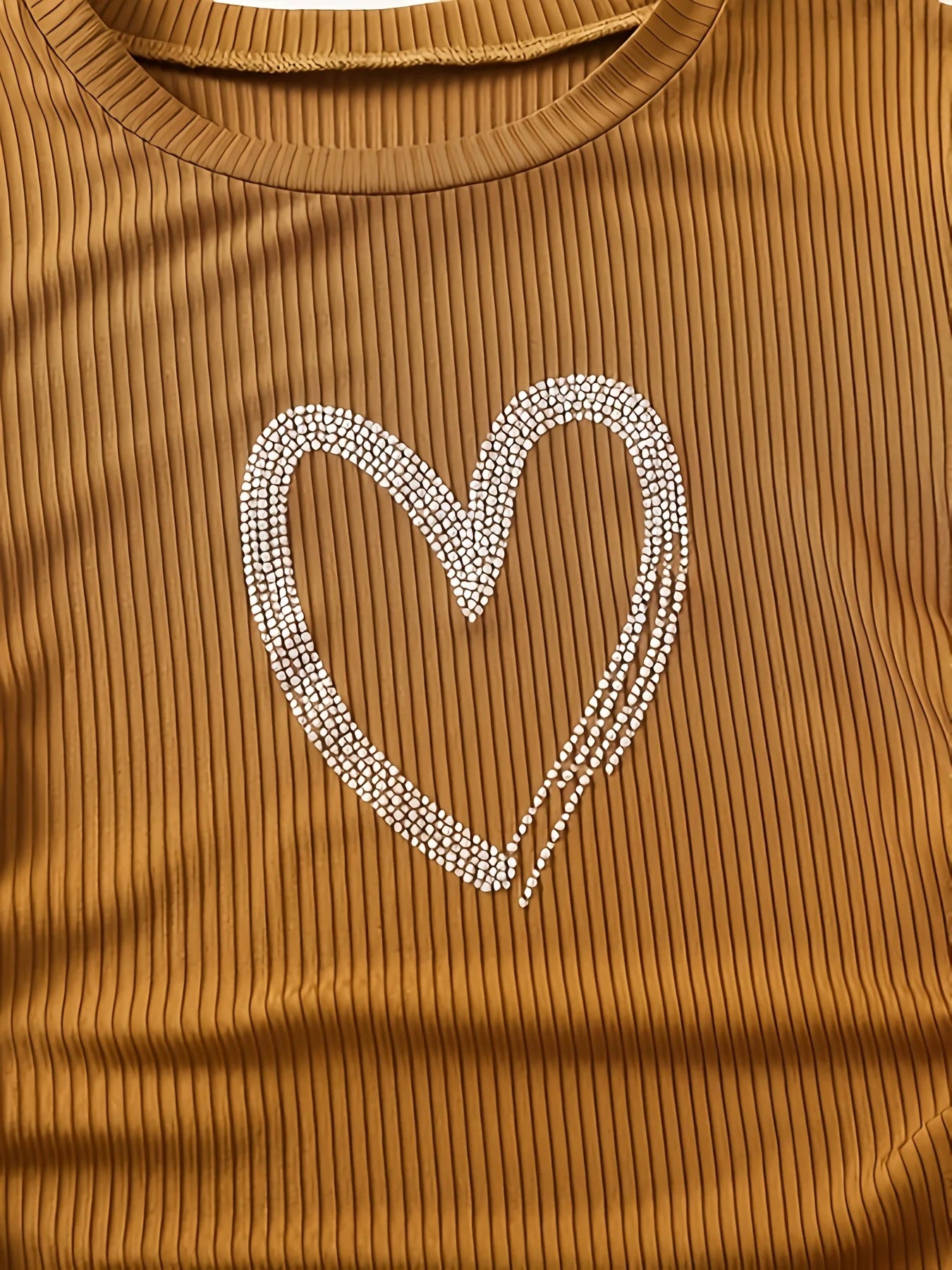 Brown Spice Girl pure fashion sexy dress heart print girl slim short sleeve drawstring pleated belly cover buttock dress summer