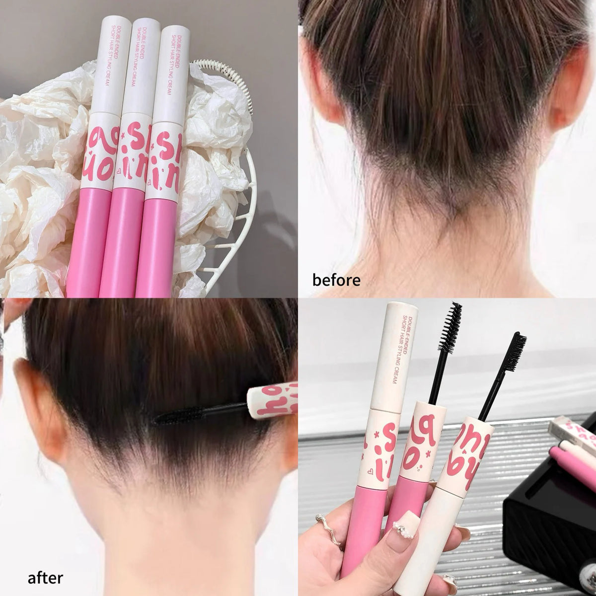 Hair Tamer Stick, 2-in-1 Design to Tame Flyaways, SHAQINUO Non-Greasy & Lightweight, For Sleek Hairstyles