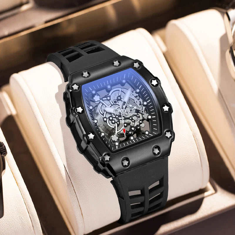 Men's Watch, Sporty and Fashionable, Waterproof Barrel-Shaped Original Men's Watch, Men's Quartz Watch, Gift