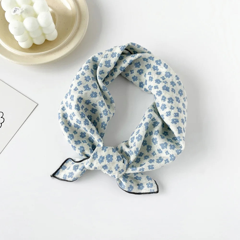 Fashion Square Scarf 1pcs Cotton Rich Summer Scarf Digital Printed Head Scarf for Women Versatile Lightweight Wrap Chic