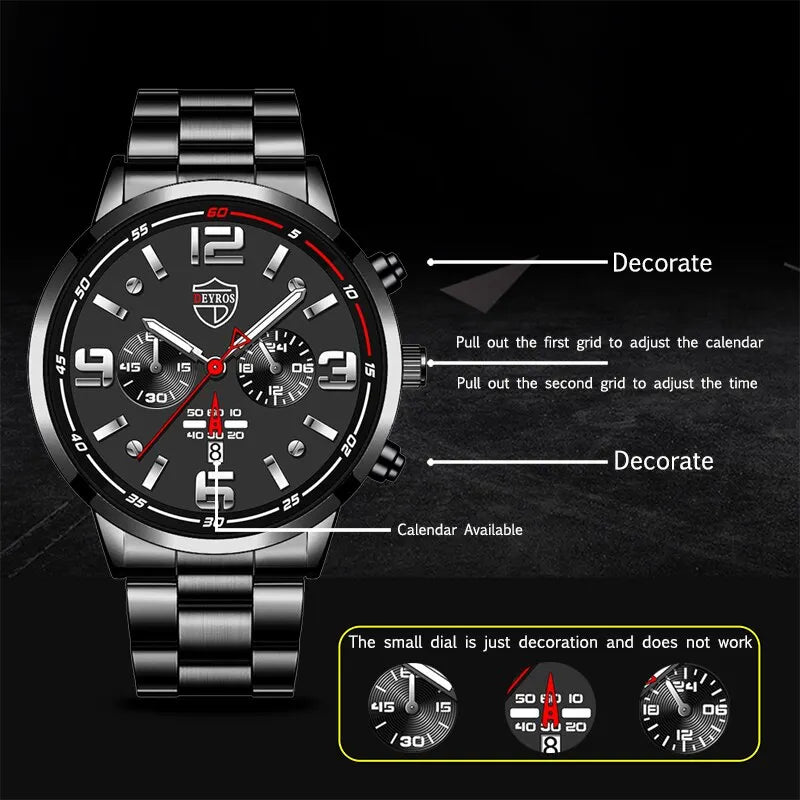 2023 Luxury Fashion Mens Calendar Watches Men Business Watch Male Quartz Wrist Watch Luminous Clock Reloj Hombre